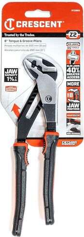 CRESCENT - Plier, 8", Straight Jaw, T&G, Cushion Grip (RTZ28CG) in Kuwait