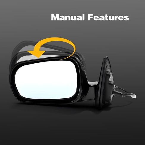 Left Driver Side Mirror Assembly Compatible with Accord 4-Door 1998-2002 Side View Mirror Manual Folding and Power HO1320125 76250-S84-A31 Black (3Pins) in Saudi Arabia