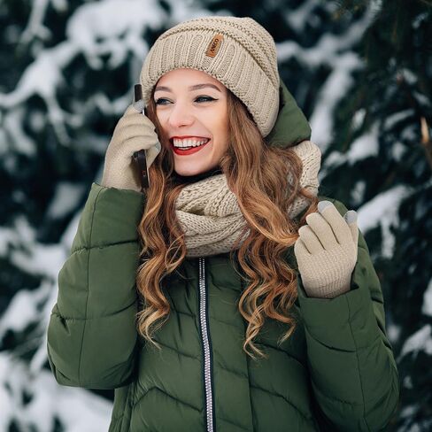 Aneco مجموعات الشتاء الدافئة وشاح محبوك قبعة صغيرة قفازات شاشة تعمل باللمس وشتاء الأذن أكثر دفئا للرجال والنساء in Kuwait