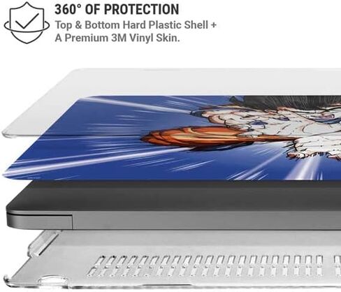Skinit Case + Skin Compatible with MacBook Pro 14in (2021) - Officially Licensed Dragon Ball Z Dragon Ball Z Goku Blast Design in Saudi Arabia
