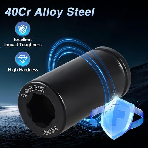 17mm Harmonic Balancer Socket 1/2" Drive Metric 6 Point Impact Socket Heavy-Duty Deep Well 17mm Crank Bolt Socket Crank Bolt Removal Tool Compatible with Honda Kia Engines in Saudi Arabia