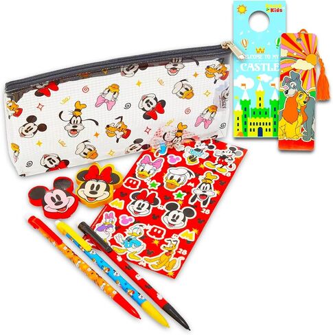 Mickey and Friends Pencils Set - Bundle with 3 Mechanical Pencils, 2 Erasers, Stickers, Pencil Pouch for School, Drawing, More | Disney Doodling Set in Saudi Arabia
