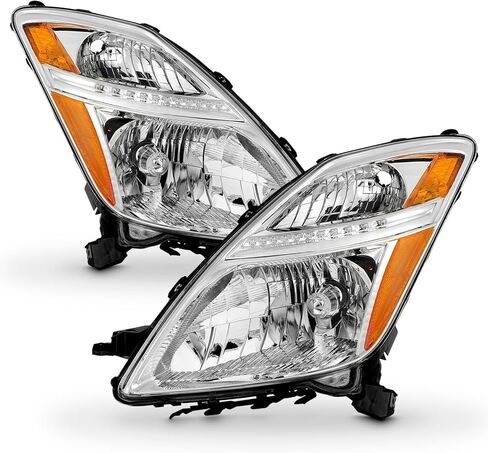 AKKON - يناسب 2006-2009 Toyota Prius [نوع زينون/HID] مصابيح أمامية من الكروم زوج من المصابيح الأمامية للسائق الأيسر + الركاب الأيمن 07 08 in Kuwait
