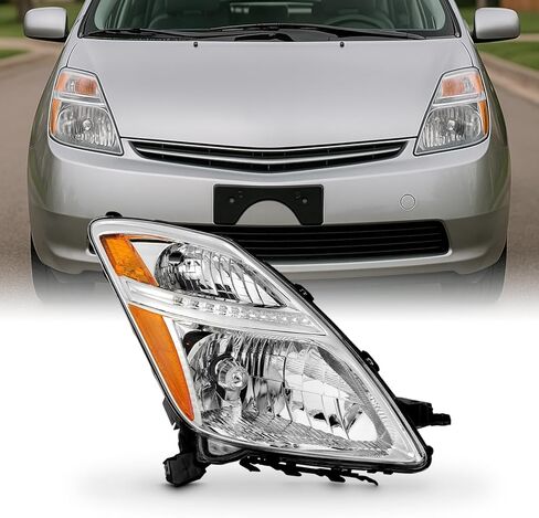 AKKON - يناسب 2006-2009 Toyota Prius [نوع زينون/HID] مصابيح أمامية من الكروم زوج من المصابيح الأمامية للسائق الأيسر + الركاب الأيمن 07 08 in Kuwait