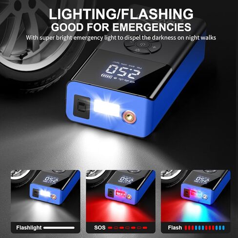 Portable Car Jump Starter with Air Compressor, 4000A 180PSI Car Battery Jump Starter Battery Pack (10L Gas/8L Diesel), 12V Car Jump Box Car Battery Jumper Starter, Large LCD Display,2 Lights (Orange) in Saudi Arabia