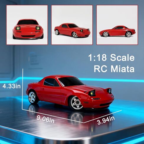 سيارة الانجراف Skymaker LD1804 RC بمقياس 1/18 مازدا مياتا MX-5 سيارة الانجراف الحمراء بجهاز التحكم عن بعد مع سيارة جيروسكوبية حمراء هوبي RC للبالغين 2.4 جيجا هرتز RWD الانجراف in Kuwait