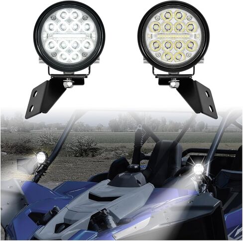 SAUTVS A-Pillar LED Pod Lights for Yamaha YXZ1000R 2019-2025 Accessories, Auxiliary Lights with Mounting Bracket & Wiring Harness, Plug and Play (2PCS) in Saudi Arabia