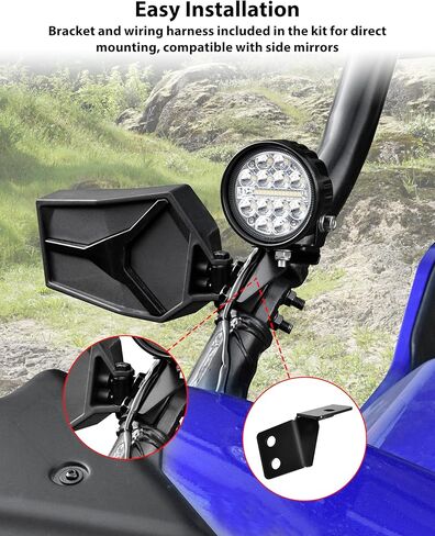 SAUTVS A-Pillar LED Pod Lights for Yamaha YXZ1000R 2019-2025 Accessories, Auxiliary Lights with Mounting Bracket & Wiring Harness, Plug and Play (2PCS) in Saudi Arabia