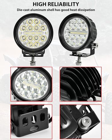 SAUTVS A-Pillar LED Pod Lights for Yamaha YXZ1000R 2019-2025 Accessories, Auxiliary Lights with Mounting Bracket & Wiring Harness, Plug and Play (2PCS) in Saudi Arabia