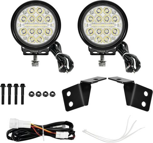 SAUTVS A-Pillar LED Pod Lights for Yamaha YXZ1000R 2019-2025 Accessories, Auxiliary Lights with Mounting Bracket & Wiring Harness, Plug and Play (2PCS) in Saudi Arabia