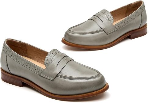 BEAU TODAY Penny Loafers for Women, Leather Loafers Women, Comfortable Slip-on Loafers for Women, Dressy Loafer Flats Casual Business Office Work Shoes in Kuwait