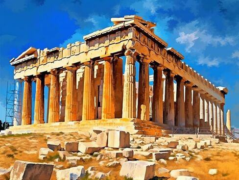 Diamond Art Painting Kits for Adults Parthenon Temple on The Acropolis of Athens Greece(2) 5D DIY Round Drill Paint with Diamond Dots for Home Wall Decor 11.7 x 15.8 Inch in Saudi Arabia