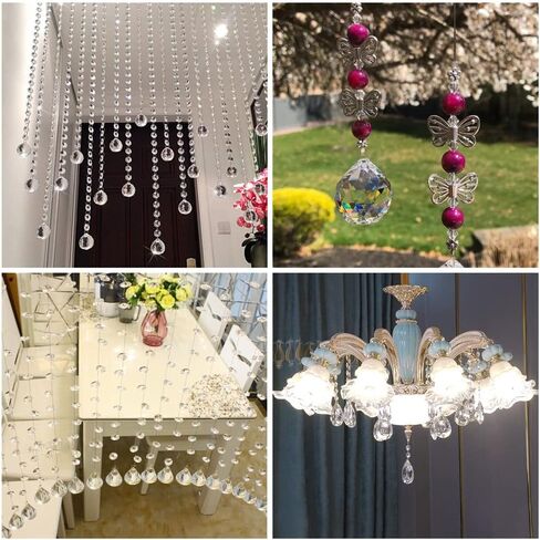 5Pcs 20mm Clear Crystal Ball Prism Pendant Faceted Prism Glass Chandelier Feng Shui Suncatcher Hanging Ball Pendant for Lamp Lighting Rainbow Maker Windows in Saudi Arabia