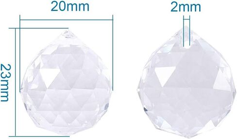 5Pcs 20mm Clear Crystal Ball Prism Pendant Faceted Prism Glass Chandelier Feng Shui Suncatcher Hanging Ball Pendant for Lamp Lighting Rainbow Maker Windows in Saudi Arabia