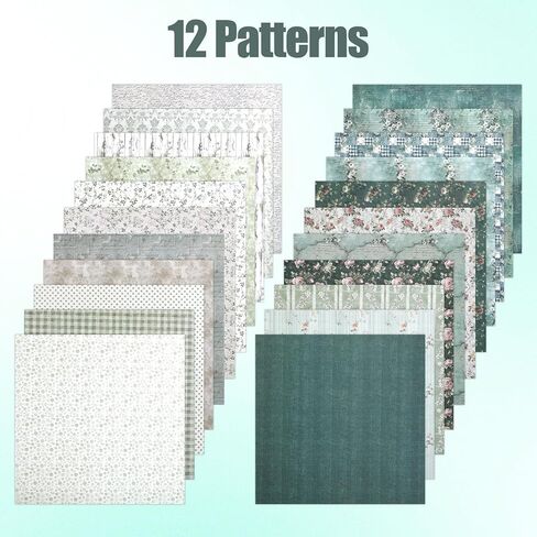 24 Blue Sheets Scrapbook Paper of Vintage - 12x12 Scrapbook Paper (Double-Sided Process), Suitable for Card Making, Photo Albums, Home Decoration, and DIY Crafts in Saudi Arabia