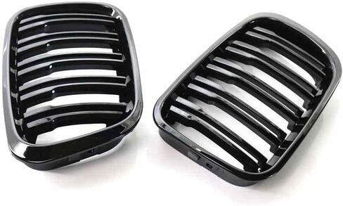 Double-line Style Gloss Black Front Kidney Grille Slat Style Grill For BMW E46 4 Doors 1998 1999 2000 2001 Car Styling(Gloss black) in Saudi Arabia