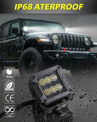 القرون LED فلوش جبل، جزء AKD 2PCS 84W فلوش جبل LED أضواء القيادة بقعة شعاع احتياطية عكس أضواء قبالة الطريق أضواء الضباب الوفير أضواء قرنة لشاحنة بيك اب UTV ATV قارب in Kuwait