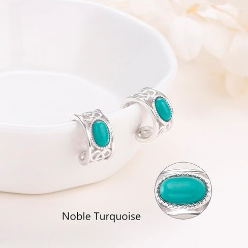 925 Sterling Silver Celtic Ear Cuff Earrings Non Pierced Lab Moonstone Fake Cartilage Cuffs Earrings for Women - Set of 2 (Celtic Moonstone) in Kuwait