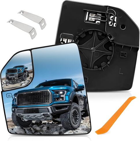 استبدال زجاج المرآة الجانبية للسائق من TOP-MAX متوافق مع 2015-2020 Ford F150، زجاج مرآة الرؤية الخلفية المسخن على الجانب الأيسر يحل محل JL3Z-17K707-A FL3Z-17K707-L in Saudi Arabia