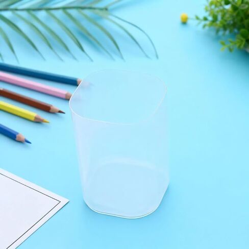 30 Pcs Pen Holder Pen Cups for Desk Organizers and Storage Stationery Plastic Frosted Pencil Holder Cups Ins Style Transparent for Office School Home Supplies in Saudi Arabia