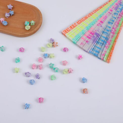 300pcs Noctilucent Origami Lucky Star Paper Strips for DIY Handmade Crafts Home Cards Gift(9 Colors) in Saudi Arabia