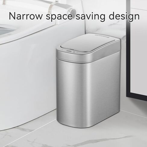 Ninestars Automatic Motion Sensor Bathroom Trash Can, 1.8 Gallon Smart Opening Garbage Bin for Bathroom, Bedroom, Kitchen, Office in Kuwait