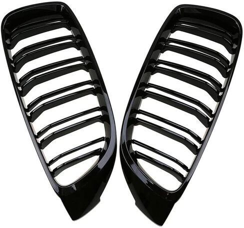 Carbon Fiber Color Front Grill Grilles Kidney Grill Replacement for BMW 4 Series F32 F33 F36 F80 F82 Double Slat M4 Sport Style(Carbon Fiber) in Saudi Arabia
