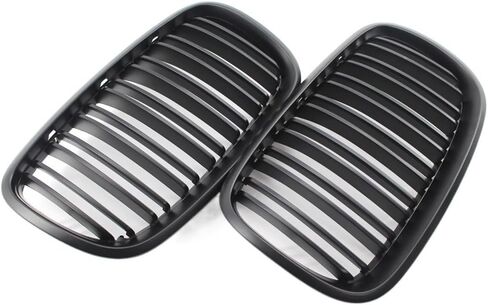 Matte Black Double Slat Kidney Grille Front Grill for BMW X5 X6 E70 E71 Car Styling Racing Grills 2007-2013(Matt Black) in Saudi Arabia