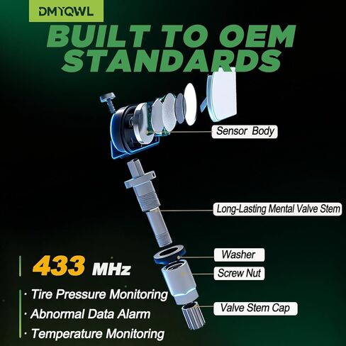 TPMS مبرمج مسبقًا متوافق مع إطار Chevy&GMC-Silverado 1500 (2015-2020/433Mhz)، Blazer(2019-2021/433Mhz)، Sierra 1500(2016-2020/433Mhz)، Acadia(2016-2023/433Mhz) المستشعر، OE#13598773 (4 قطع) in Kuwait