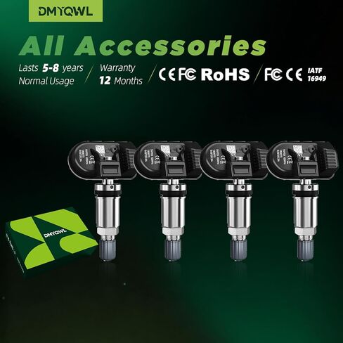 TPMS مبرمج مسبقًا متوافق مع إطار Chevy&GMC-Silverado 1500 (2015-2020/433Mhz)، Blazer(2019-2021/433Mhz)، Sierra 1500(2016-2020/433Mhz)، Acadia(2016-2023/433Mhz) المستشعر، OE#13598773 (4 قطع) in Kuwait