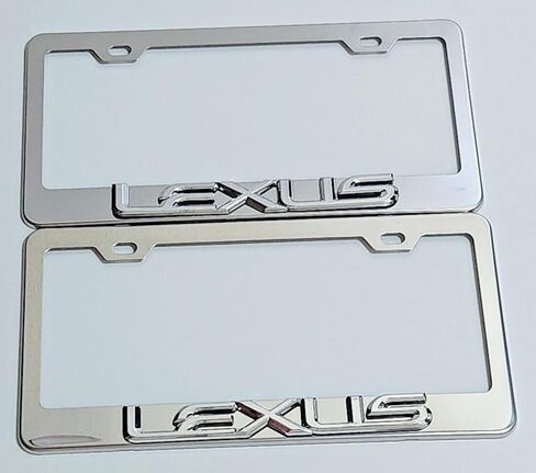 Raised 3D Chrome Emblem Mirror Stainless Steel License Plate Tag Frame Cover Rust Proof Bolts Caps fits Lexus in Saudi Arabia