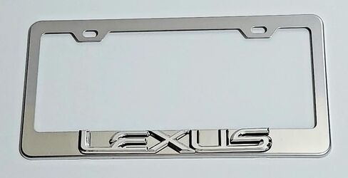 Raised 3D Chrome Emblem Mirror Stainless Steel License Plate Tag Frame Cover Rust Proof Bolts Caps fits Lexus in Saudi Arabia