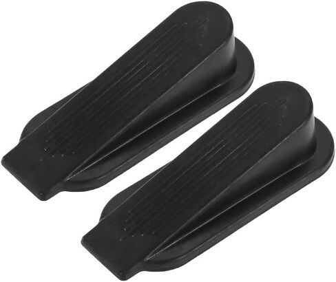 Door Stoppers for Bottom of Door on Floor, Premium Rubber Door Stops Wedge, Floor Sturdy Stackable for Carpet Heavy Duty Gaps, 4.13 inch x 1.57 inch, (Black, 2 Pack) in Saudi Arabia