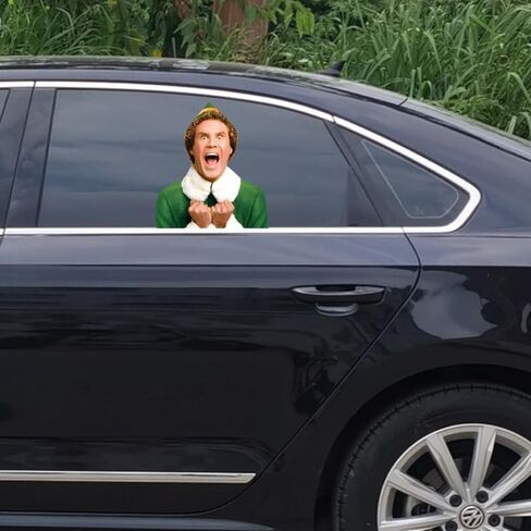 Buddy The Elf salutationSticker, Funny Christmas Window Sticker Car Sticker Window Decal Wall Art in Saudi Arabia
