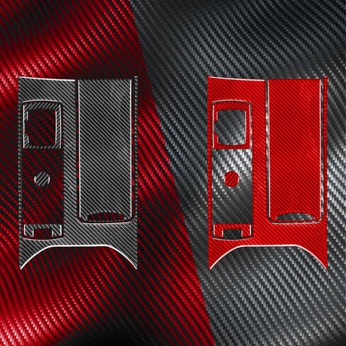 Interior Decals Gear Shift Surround Central Control Compatible with Land Rover Range Rover Sport L494 Accessories 2014-2021 Red Real Carbon Fiber Gear Shift Stickers Set in Saudi Arabia