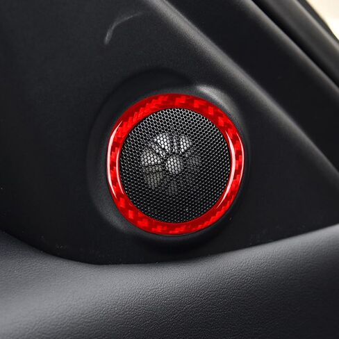 Interior Decals Gear Shift Surround Central Control Compatible with Land Rover Range Rover Sport L494 Accessories 2014-2021 Red Real Carbon Fiber Gear Shift Stickers Set in Saudi Arabia