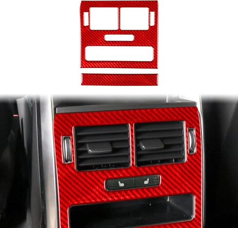 Interior Decals Gear Shift Surround Central Control Compatible with Land Rover Range Rover Sport L494 Accessories 2014-2021 Red Real Carbon Fiber Gear Shift Stickers Set in Saudi Arabia