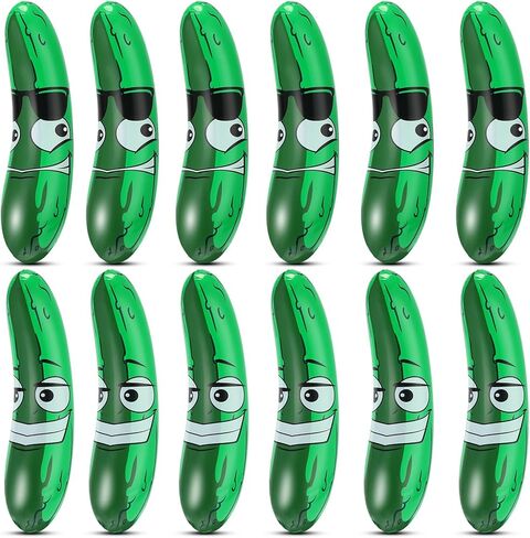 Jexine 20 Inch Inflatable Pickle Cucumber Pickle Funny Pool Float Gifts Inflatable Pickle Float Toys for Summer Swimming Party Favors Decorations Veggies Decor in Kuwait