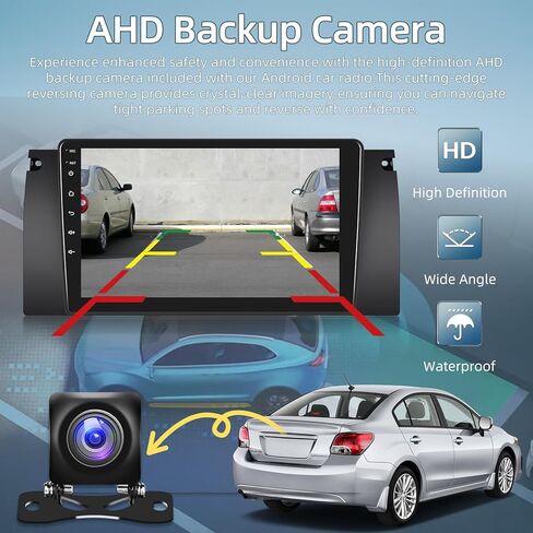 EKAT [2+64G] ستيريو سيارة Android لسيارة BMW X5 E39 E53 1998 1999-2006 - Carplay اللاسلكي وAndroid Auto - راديو بشاشة تعمل باللمس 9 بوصة مع EQ DSP، GPS، WiFi، SWC + AHD كاميرا احتياطية، ميكروفون in Saudi Arabia