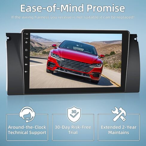 EKAT [2+64G] ستيريو سيارة Android لسيارة BMW X5 E39 E53 1998 1999-2006 - Carplay اللاسلكي وAndroid Auto - راديو بشاشة تعمل باللمس 9 بوصة مع EQ DSP، GPS، WiFi، SWC + AHD كاميرا احتياطية، ميكروفون in Saudi Arabia
