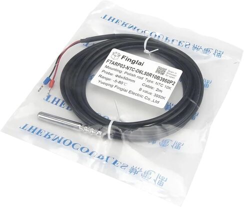 FTARP03 NTC 2m PVC كابل الفولاذ المقاوم للصدأ مسبار مقاوم للماء 10K مقاومة RTD مستشعر درجة الحرارة (3435 B 5x50mm Probe) in Saudi Arabia