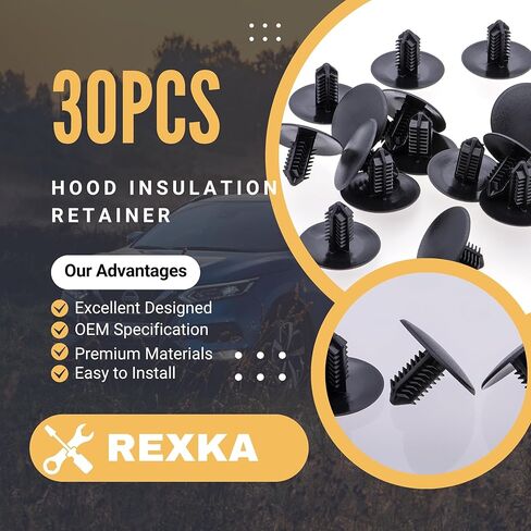 Rexka 30pcs Hood Insulation Retainer Clip 909207031 for Subaru Forester Outback Ascent BRZ Impreza Legacy Tribeca WRX XV Crosstrek in Saudi Arabia