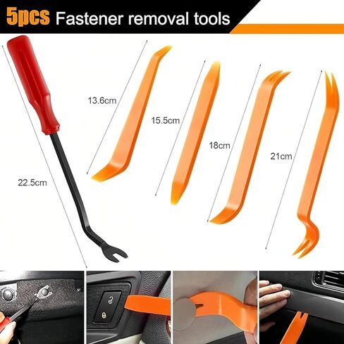 100pcs Universal Car Retainer Clips & Plastic Fasteners Kit - PP Material, Auto Push Pin Rivets Set for Mud Flaps, Door Panels, Dashboard Components with Removal Tool-100 Clips+ 5 Remover in Saudi Arabia