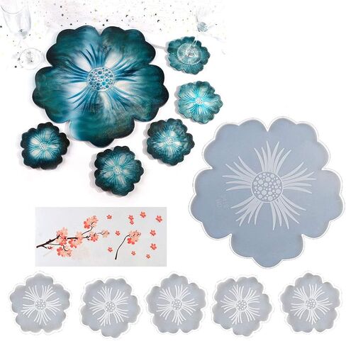 Large Flower Shape Resin Molds Silicone Tray for Fruit Cup Agate Platter Epoxy Resin Molds Art in Saudi Arabia