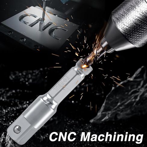 Upgraded Stainless Steel 1/2" Square Ext 7/16" Hex Impact Grade Adapter Square Socket Adapter Drill Bit Compatible with 7/16" Impact Drill 1/2" Electric Drill in Saudi Arabia