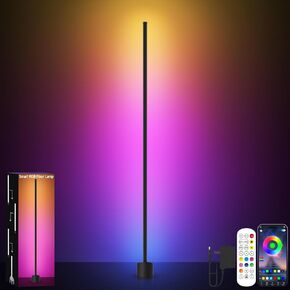 GIPOYENT Standing Floor Lamp, RGB LED Lamp with Music Sync, Smart App and Remote Control Ambience Light with Music Sync, LED Lamp with 16 Million Colors for Bedroom, Living Room Gaming Room in Saudi Arabia