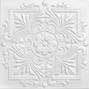 A La Maison Ceilings R14 Victorian Pre-Painted Foam Glue-up Ceiling Tile (129.6 sq. ft./Case), Pack of 48, Black Matte in Saudi Arabia
