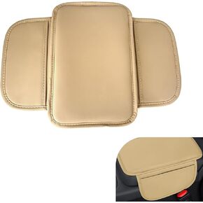 Car Center Console Cover, Waterproof Leather Armrest Cover with 2 Storage Bags, Scratch Resistant Middle Console Protector Cover, Universal for SUV, Truck, Car (Black) in Kuwait