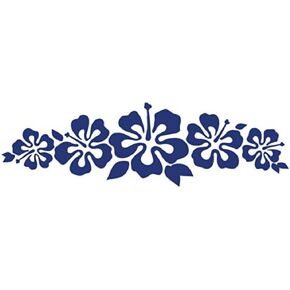 ملصق فينيل بشريط الكركديه - ملصق أبيض على شكل جارلاند على شكل زهرة Lei لنافذة السيارة in Kuwait