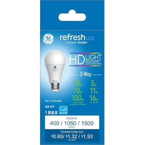 لمبات GE Refresh LED، 100 واط، ضوء النهار، A19 (عبوة من قطعتين) in Kuwait